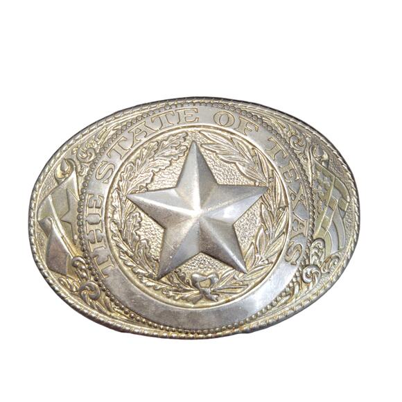 unknown Other - The State of Texas Lone Star Solid Metal Oval Belt Buckle